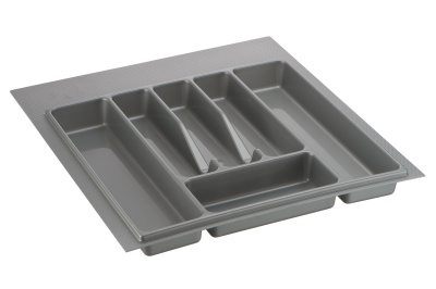 Лоток для столовых приборов 500-550 мм серый пластик